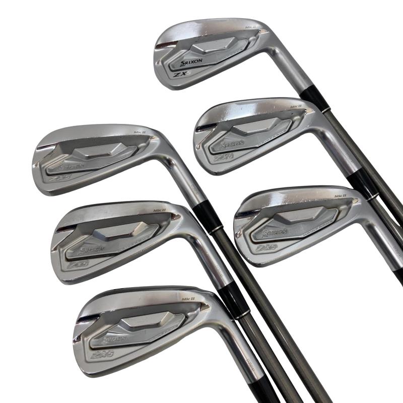 【中古】 ダンロップ SRIXON ZX5 Mk II 6S アイアンセット IR 純正特注シャフト (フレックスS) メンズ 男性用 右利き 右用 Cランク ゴルフクラブ