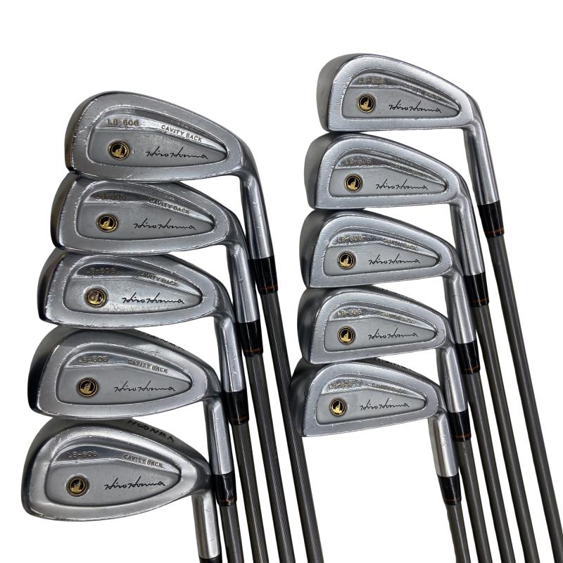 【中古】 本間ゴルフ LB-606 黒七宝 10S アイアン書き割り IR 3S NEW SUPER LIGHT TITANIUM CARBON (フレックス余分の物) メンズ 成人男性用 右利き 右用 C位置づける ゴルフ野球クラブ