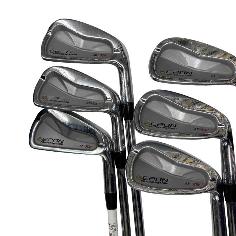 【中古】 エポンゴルフ株式会社 EPON AF-302 6S アイアンセット IR 純正特注シャフト (フレックスS) メンズ 男性用 右利き 右用 Cランク ゴルフクラブ