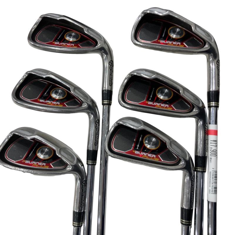【中古】 テーラーメイド BURNER PLUS 6S USA アイアンセット IR RE-AX 85 STEEL (フレックスS) メンズ 男性用 右利き 右用 Cランク ゴルフクラブ