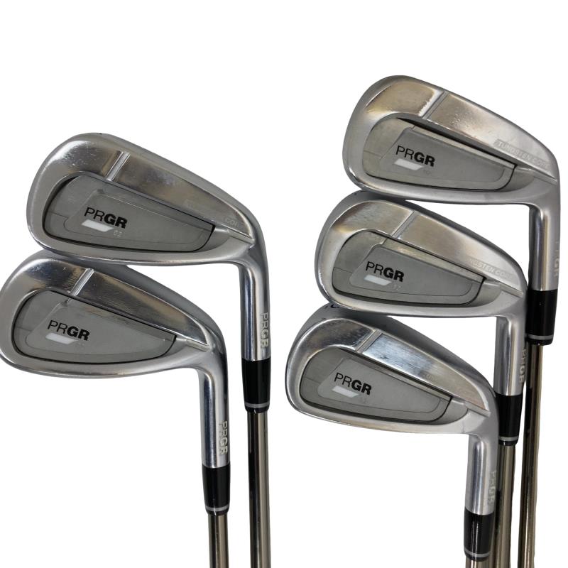 【中古】 プロギア PRGR 02 5S アイアンセット IR 純正特注シャフト (フレックスS) メンズ 男性用 右利き 右用 Cランク ゴルフクラブ