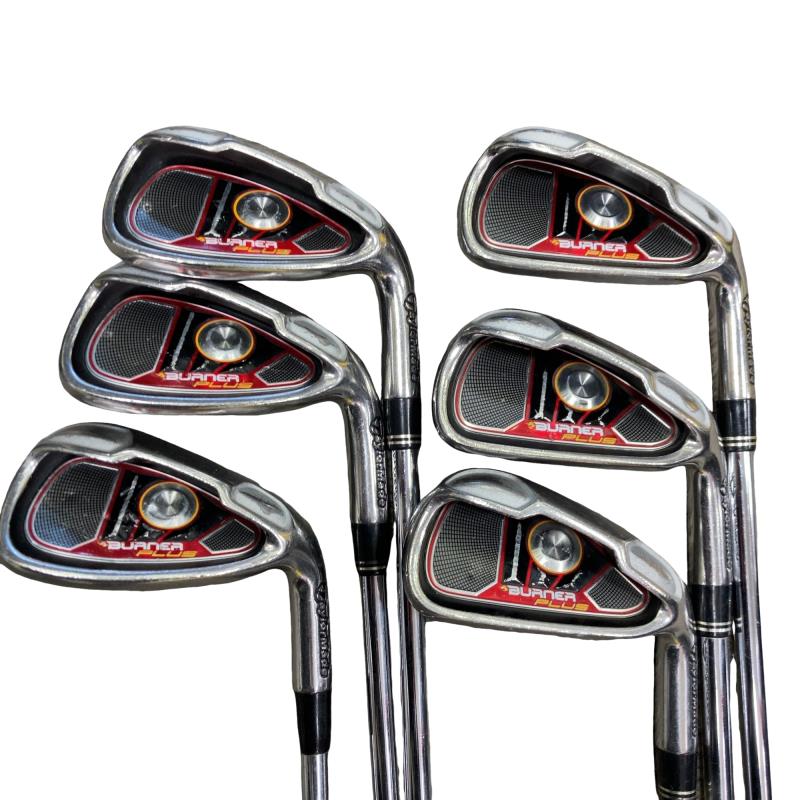 【中古】 テーラーメイド BURNER PLUS 6S USA アイアンセット IR RE-AX 85 STEEL (フレックスS) メンズ 男性用 右利き 右用 Cランク ゴルフクラブ