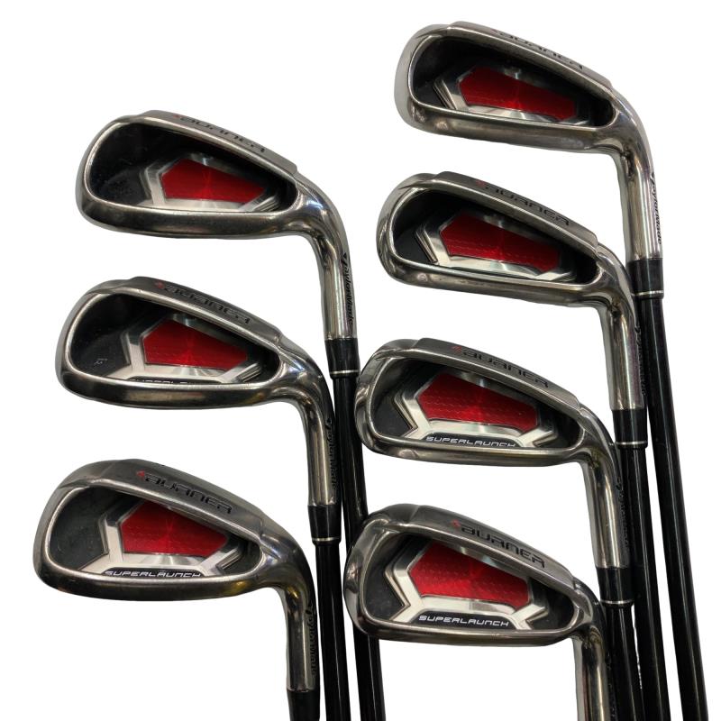 【中古】 テーラーメイド BURNER SUPER LAUNCH 8S USA アイアンセット IR BURNER RE-AX SUPERFAST 85(STEEL) (フレックスR) メンズ 男性用 右利き 右用 Cランク ゴルフクラブ