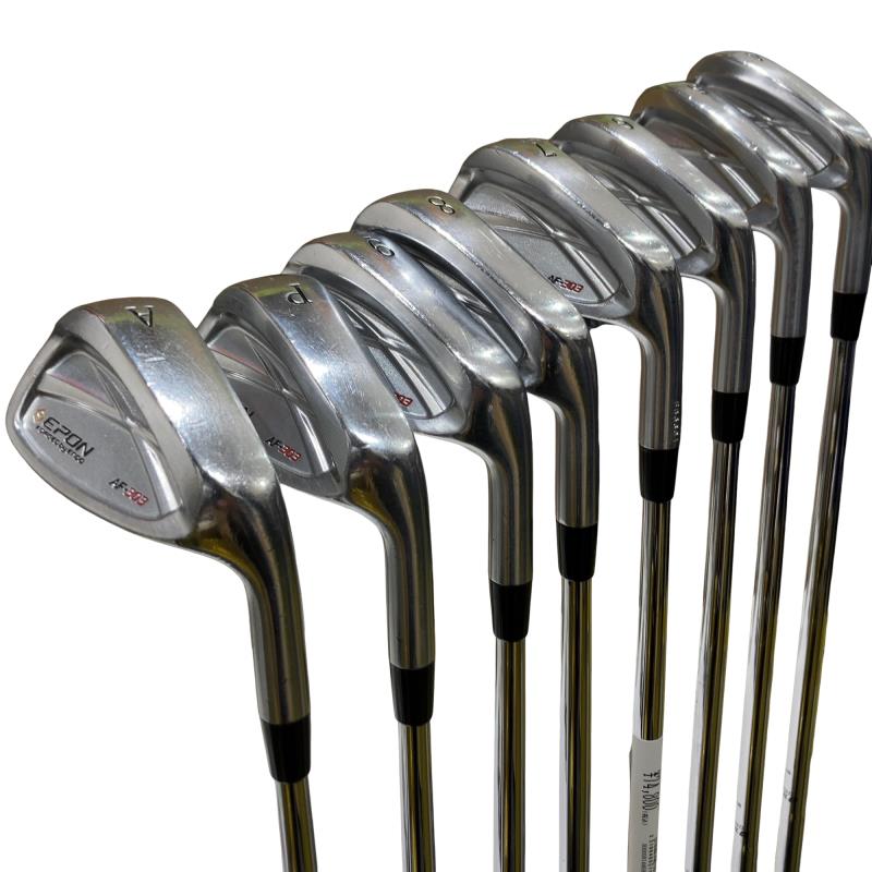 【中古】 エポンゴルフ株式会社 EPON AF-303 8S アイアンセット IR 純正特注シャフト (フレックスS) メンズ 男性用 右利き 右用 Cランク ゴルフクラブ