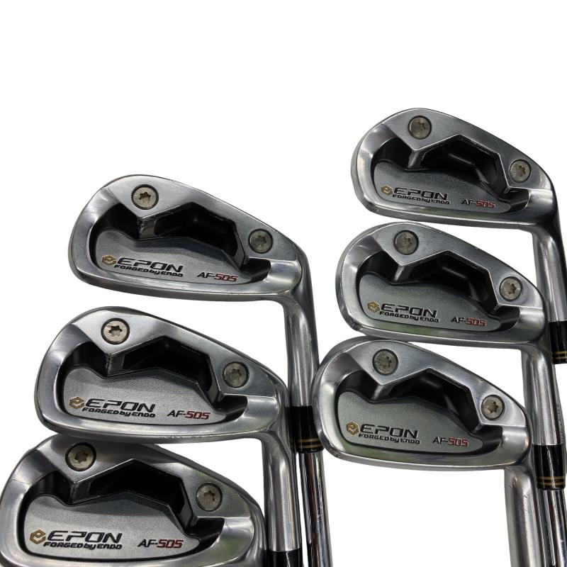 【中古】 エポンゴルフ株式会社 EPON AF-505 6S アイアンセット IR 純正特注シャフト (フレックスR) メンズ 男性用 右利き 右用 Cランク ゴルフクラブ