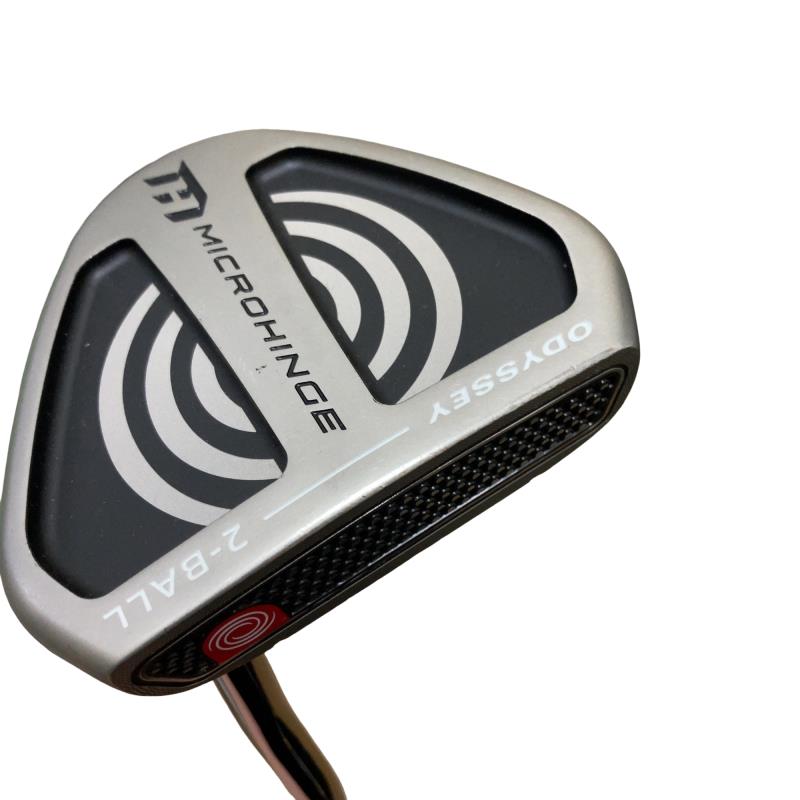 【中古】 オデッセイ MICROHINGE V-LINE 2-BALL 34in パター PT スチール写真 (フレックス余分の物) メンズ 成人男性用 右利き 右用 C位置づける ゴルフ野球クラブ