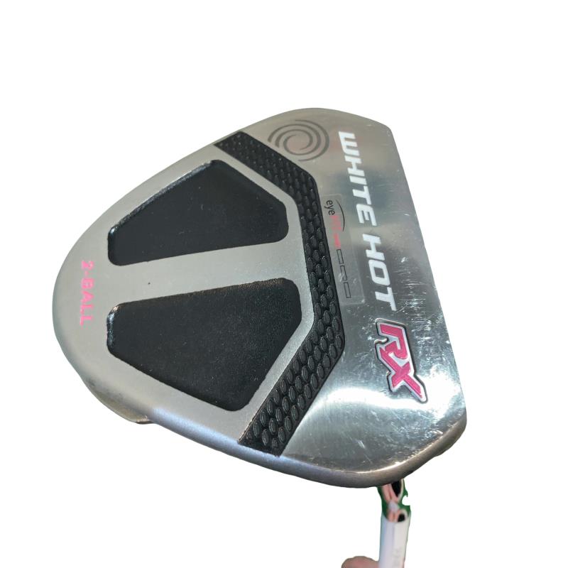 【中古】 オデッセイ WHITE HOT RX 2・BALL V-LINE 33in レディース パター PT スチール写真 (フレックス余分の物) レディース お上さん用 右利き 右用 C序列付ける ゴルフ野球クラブ