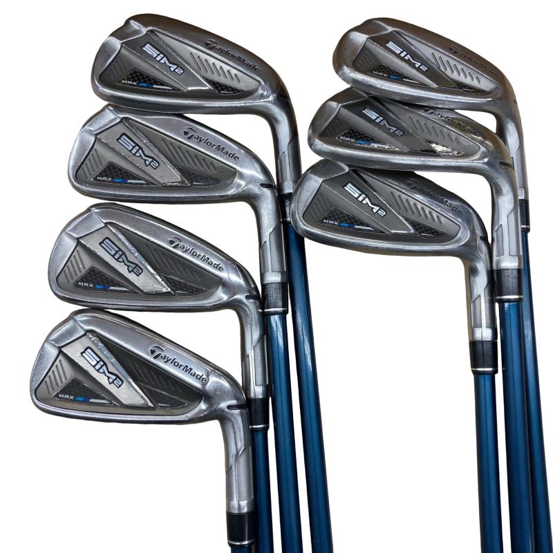 【中古】 仕立て屋お手伝いさん SIM2 MAX  8S アイアン仕掛ける IR TENSEI BLUE TM60(SIM2 IR) (フレックスS) メンズ 成人男性用 右利き 右用 C価値づける ゴルフ野球クラブ