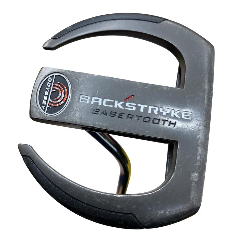 【中古】 オデッセイ BACK STRYKE Sabertooth 34in パター PT スチール写真 (フレックス余分の物) メンズ 成人男性用 右利き 右用 C位置づける ゴルフ野球クラブ