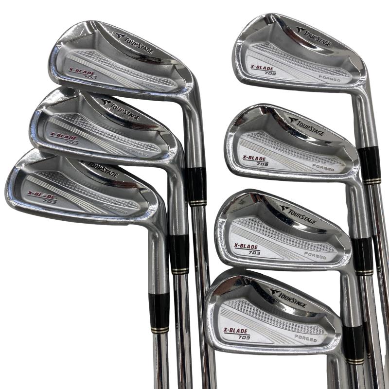 【中古】 ブリヂストン TOURSTAGE X-BLADE 703 8S アイアンセット IR 純正特注シャフト (フレックスS) メンズ 男性用 右利き 右用 Cランク ゴルフクラブ