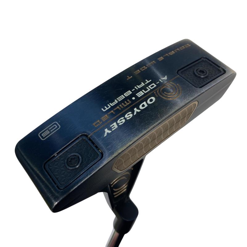 【中古】 オデッセイ Ai-ONE・MILLED TRI-BEAM DOUBLE WIDE T CS 34in パター PT STROKE LAB 90 スチール写真 (フレックス余分の物) メンズ 成人男性用 右利き 右用 C序列付ける ゴルフ野球クラブ