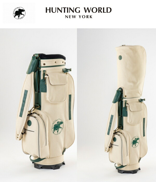 HUNTING WORLD ゴルフバッグ・キャディバッグ ホワイト キャンバス 新品】ハンティングワールド キャスコ キャディバッグ ゴルフ