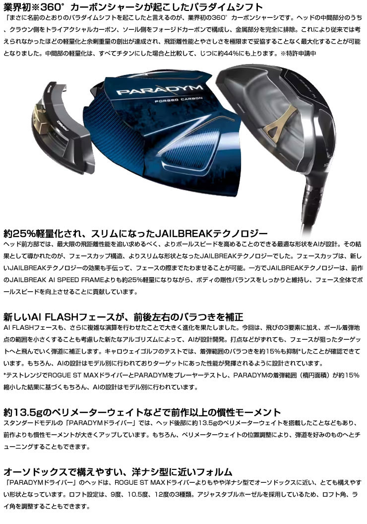 キャロウェイ パラダイム ドライバー 40 for NX Speeder 特注カスタム