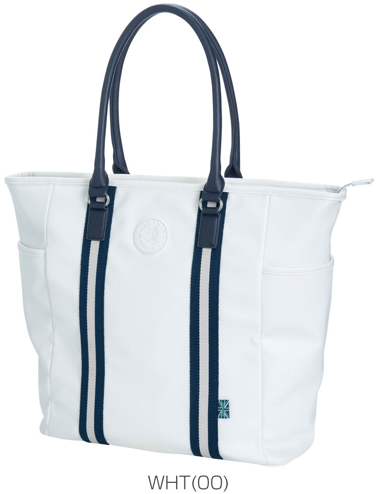 アドミラルゴルフ トートバッグ トートバッグ パンチングトート Admz1at9 ゴルフレンジャー軽量感のあるパンチング加工合皮を使用したトートバック ポケットが外側に2箇所 内側に3箇所付 トートバッグ ランパントの素押しワッペン付