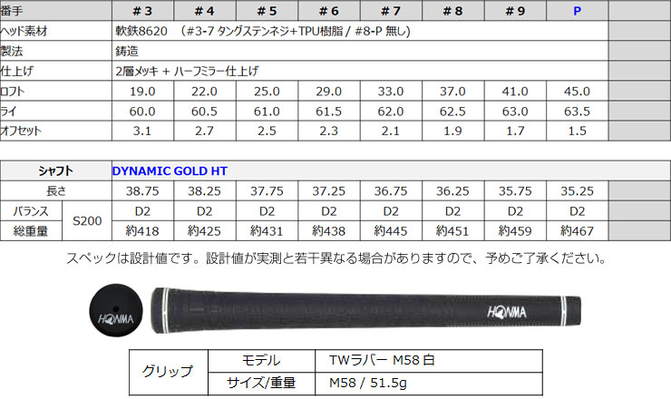 ホンマゴルフTW757BアイアンN.S.PRO950GHHTシャフト単品[＃4、＃5、＃6、＃7、＃8、＃9、P、A]特注カスタムクラブ