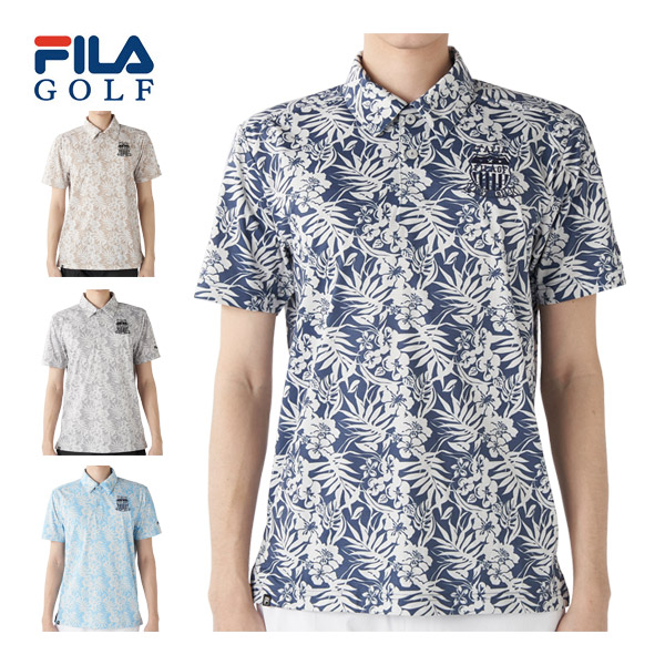フィラゴルフ FILA GOLF ボタニカルプリント 半袖 ポロシャツ ウェア メンズ M-3L 745-612 [即納]