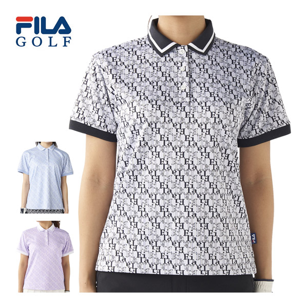 [SALE価格] フィラゴルフ FILA GOLF タイポ柄ジャガード 半袖 ポロシャツ ウェア レディース S-3L 755-643