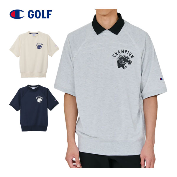 [SALE通貨価値] はやりっ児 ゴルフ champion GOLF テックウィーブ テリー 汗水 労働者の一団のど首 半袖プルオーバー お召しもの メンズ 2026年春夏青写真 M-XL C3-DG001