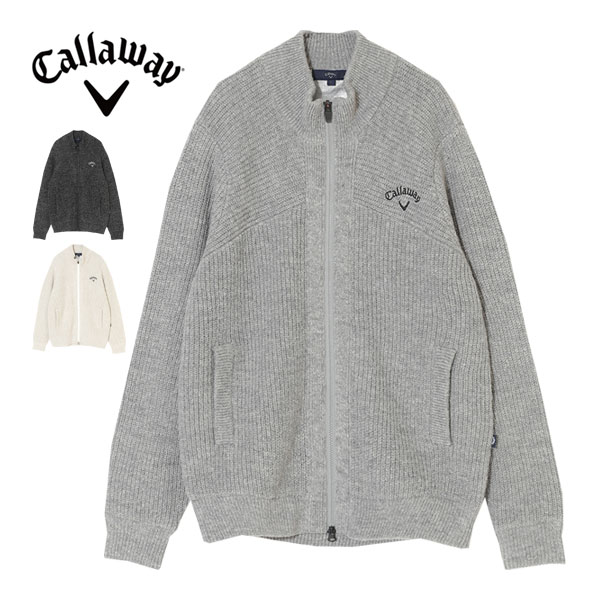 楽天市場】キャロウェイ ゴルフウェア 裏地付き畦編みフルジップニット