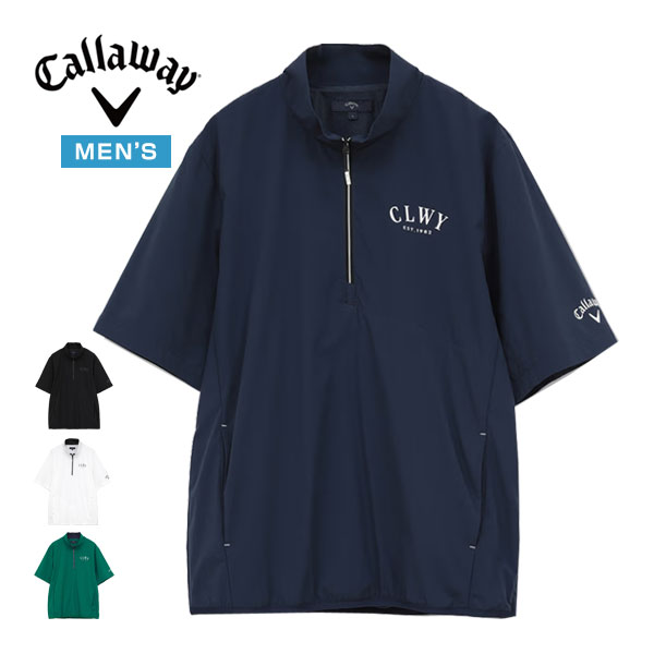 キャロウェイ CALLAWAY 8WAY伸ばすこと ハーフジップ 半袖 上衣 ゴルフ御召しもの メンズ 2026年春夏真似形 M-3L C26116100 [即納]