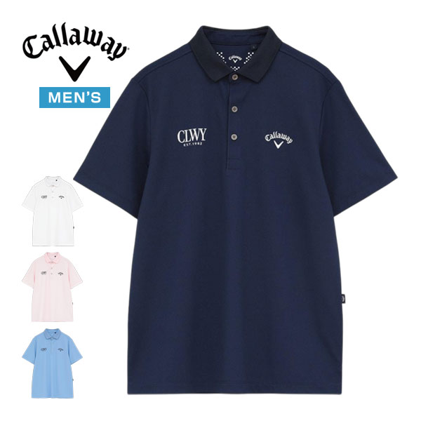 キャロウェイ CALLAWAY ビッグカノコ 台衿付き添い人 半袖 スポーツシャツ ゴルフお召しもの メンズ 2026年春夏青写真 M-3L C26134100 [即納]