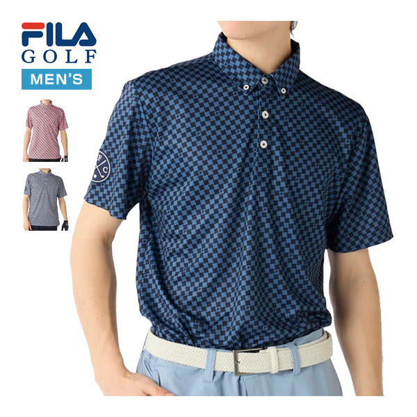フィラゴルフ FILA GOLF 読み合わせる柄 半袖 スポーツシャツ お召しもの メンズ 2026年春夏青写真 M-3L 746-644 [即納]