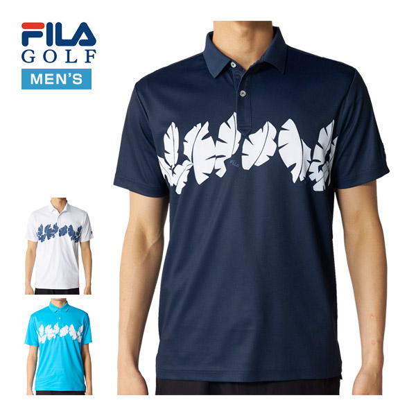 フィラゴルフ FILA GOLF 岩礁柄 半袖 スポーツシャツ お召しもの メンズ 2026年春夏青写真 M-3L 746-681 [即納]
