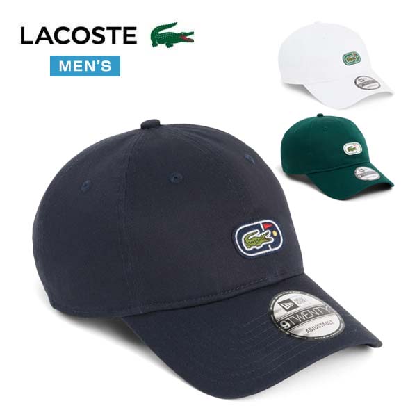 ラコステ LACOSTE ニュー内鰓 二人三脚 9TWENTY ゴルフ＆ワニロゴワッペン 鳥打ち帽 ゴルフお召しもの メンズ RK7304-99 [即納]