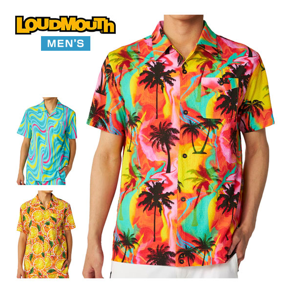 [SALE通貨価値] ラウドマウス ゴルフ LOUDMOUTH GOLF 編み物蹴球 総柄 開けはなし色つや 半袖プルオーバー 御召しもの メンズ 2026年春夏ひな形 M-4L 866-607