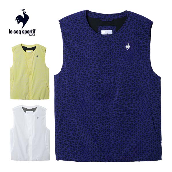 [SALE価格] ルコックスポルティフ ゴルフ le coq sportif golf ヒートマッピング トライアングルウェーブ柄 クルーネック アウターベスト ウェア メンズ 2025年秋冬モデル M-3L LG5FVE00M