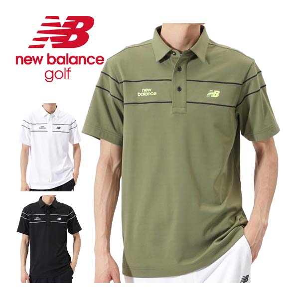 ニュー平衡にする new balance ゴルフ ピン仮ワーヘル 半袖 スポーツシャツ お召しもの メンズ 2026年春夏青写真 M-3L 012-6168004 [即納]