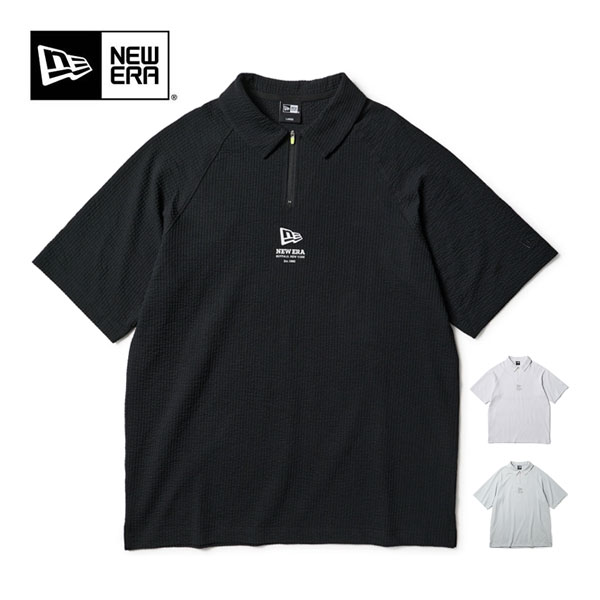 ニュー内鰓 ゴルフ NEWERA GOLF シアサッカー ハーフジップ 半袖 スポーツシャツ お召しもの メンズ 2026年春夏青写真 M-XXL [即納]