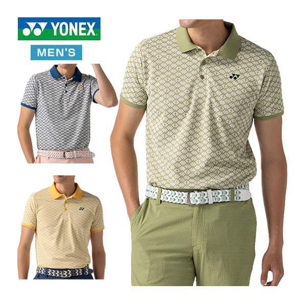 ヨネックス YONEX ベリークール エアリリース 総柄ジャカード 半袖ポロシャツ ゴルフウェア メンズ 2026年春夏モデル M-3L GWS1198 [即納]