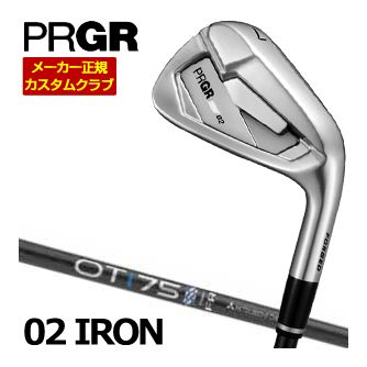 PRGR プロギア 02 アイアン 三菱 NEW OT IRON シャフト 4本セット[＃7-PW] [21NEWブラックコスメ] 特注カスタムクラブ ゴルフクラブ メンズ アイアン