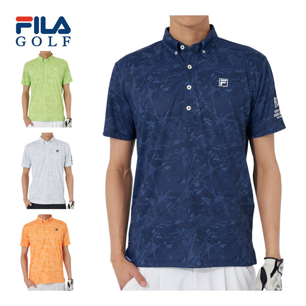 フィラゴルフ FILA GOLF メンズ ゴルフウェア トーンオントーン カモ柄 半袖ポロシャツ 744-608 M-LL [即納]