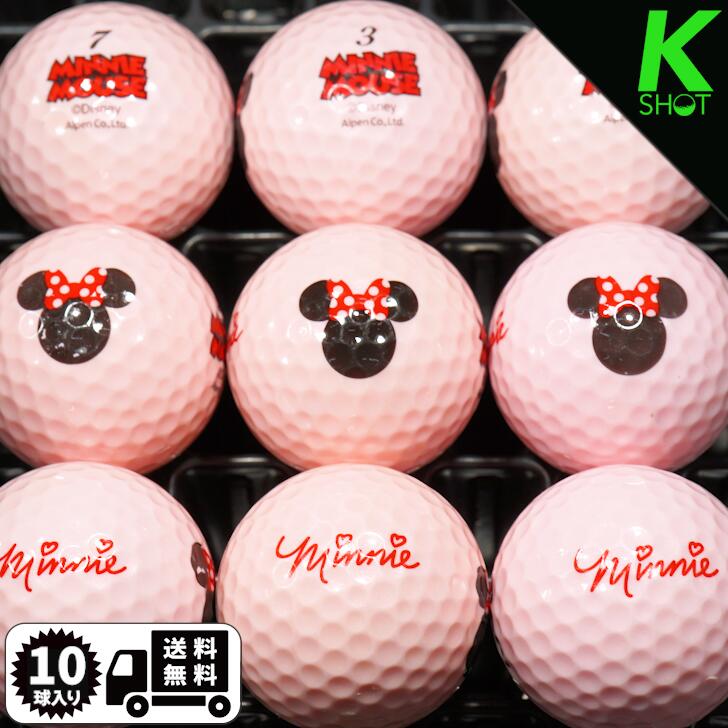 [All In-Store Items P10 Times] Minnie Mouse Design 10 Ball Pink [Free Shipping] Golf Ball Lost Ball [Used] Minnie Mouse Disney