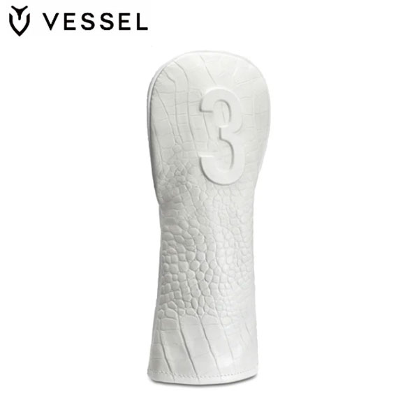 (即納)ベゼル(VESSEL)ラックス(LUX) クロコホワイト エンボス 本革製 ヘッドカバーフェアウェイウッド用 HC1123 メンズ 2025年秋冬|ゴルフセブン