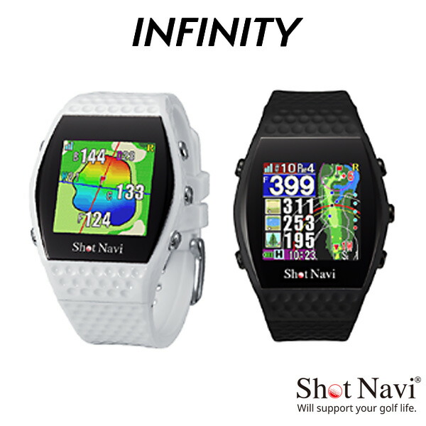 (即納)(尖んがり10倍)【極薄軽さ心積もり！】ShotNavi(ショットナビ) INFINITY インフィニティ ウオッチ型ゴルフ用GPS不一致計 GPSナビ 不一致位置づける器 2023年模範例(テクタイト)【ASU】