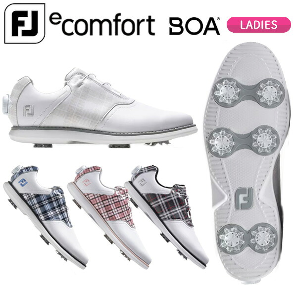 (即納)【大人気定番ひな形】フットジョイ イーコンフォート(ecomfort) ボア ゴルフシューズ BOA手合い レディース スパイク W(広広とした) 2025年ひな形