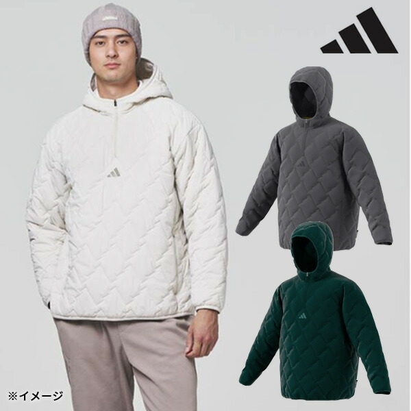 (即納)(クリアランス)アディダスゴルフ ビヨンド ザ コース キルト ハーフジップ フーディージャケット JUW86 メンズ ウェア 2025年秋冬|ゴルフセブン