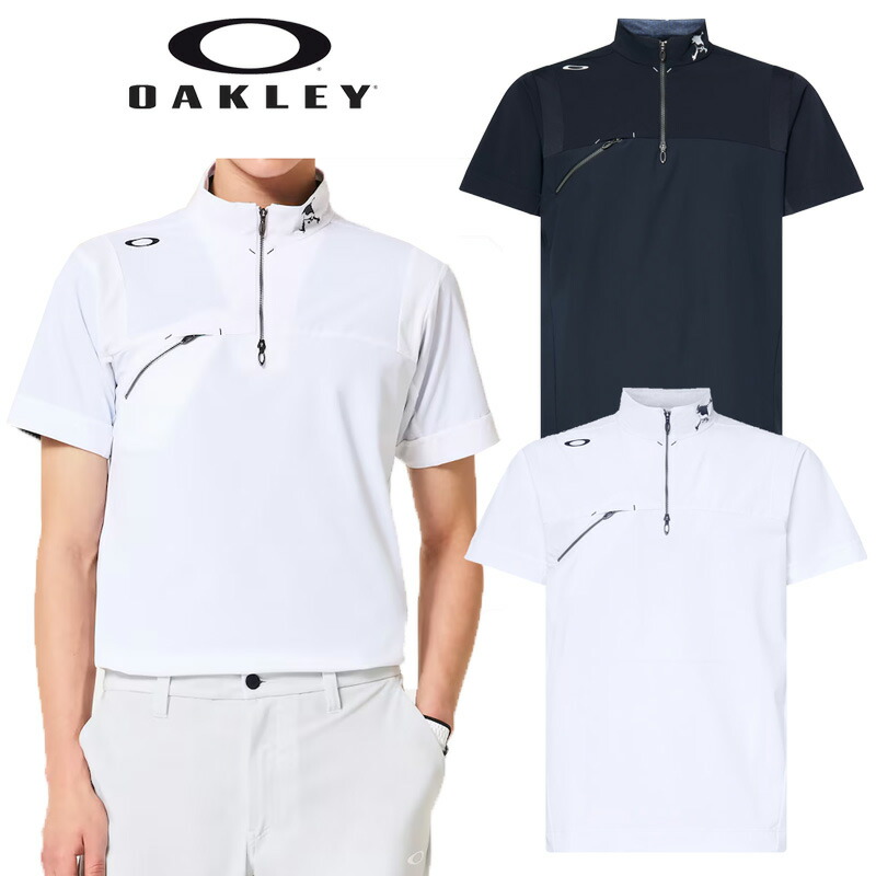 OAKLEY オークリー ゴルフ スカル クール ストレッチ ハイブリッド モック（FOA408765） 2026春夏 ハーフジップ 半袖モックネックシャツ