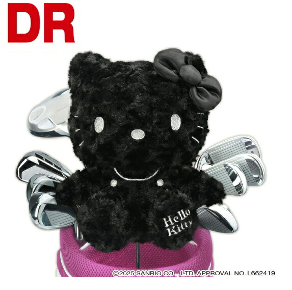 ハローキティ（ブラックver.） ヘッドカバー ドライバー用 KTHD003 サンリオ キャラクター かわいい ゴルフ画像