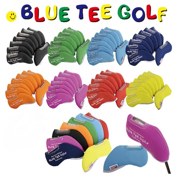 ブルーティーゴルフ BLUE TEE GOLFストレッチアイアンカバーIC-002 アイアンカバー ヘッドカバー窓付き 8個入り セット カラフル  【現金特価】