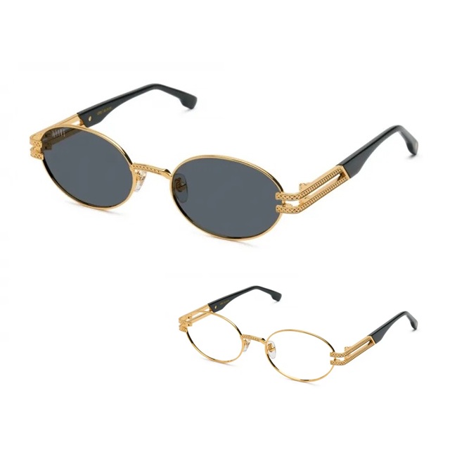 サングラス ナインファイブ 9five LOTUS Black & 24k Gold Sunglasses ロータス ブラックレンズ クリアレンズ 春夏 秋冬｜GOLGODA