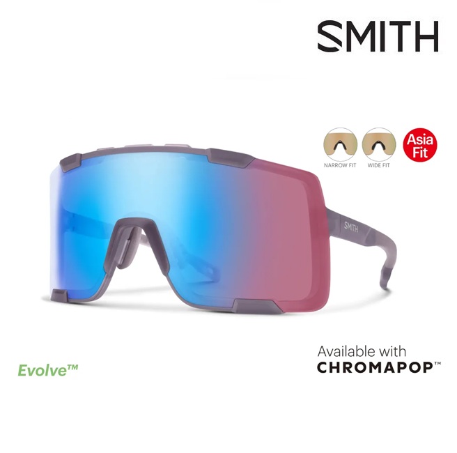 サングラス スミス SMITH Syncline Matte Meteorite Crystal / ChromaPop Low Light Rose Blue Mirror ASIA FIT シンクライン クロマポップ スポーツサングラス トレイルランニング