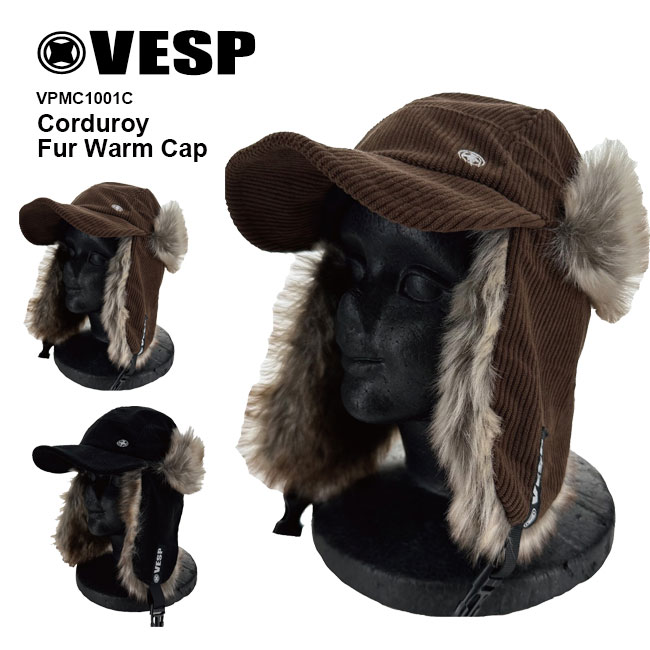ベスプ VESP Corduroy Fur Warm Cap VPMC1001C 25-26 スノーボード キャップ 帽子 バラクラバ 防寒