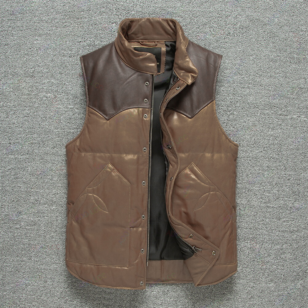 楽天市場】ゴートスキン(山羊革)を使用したダウンベスト風中綿レザー