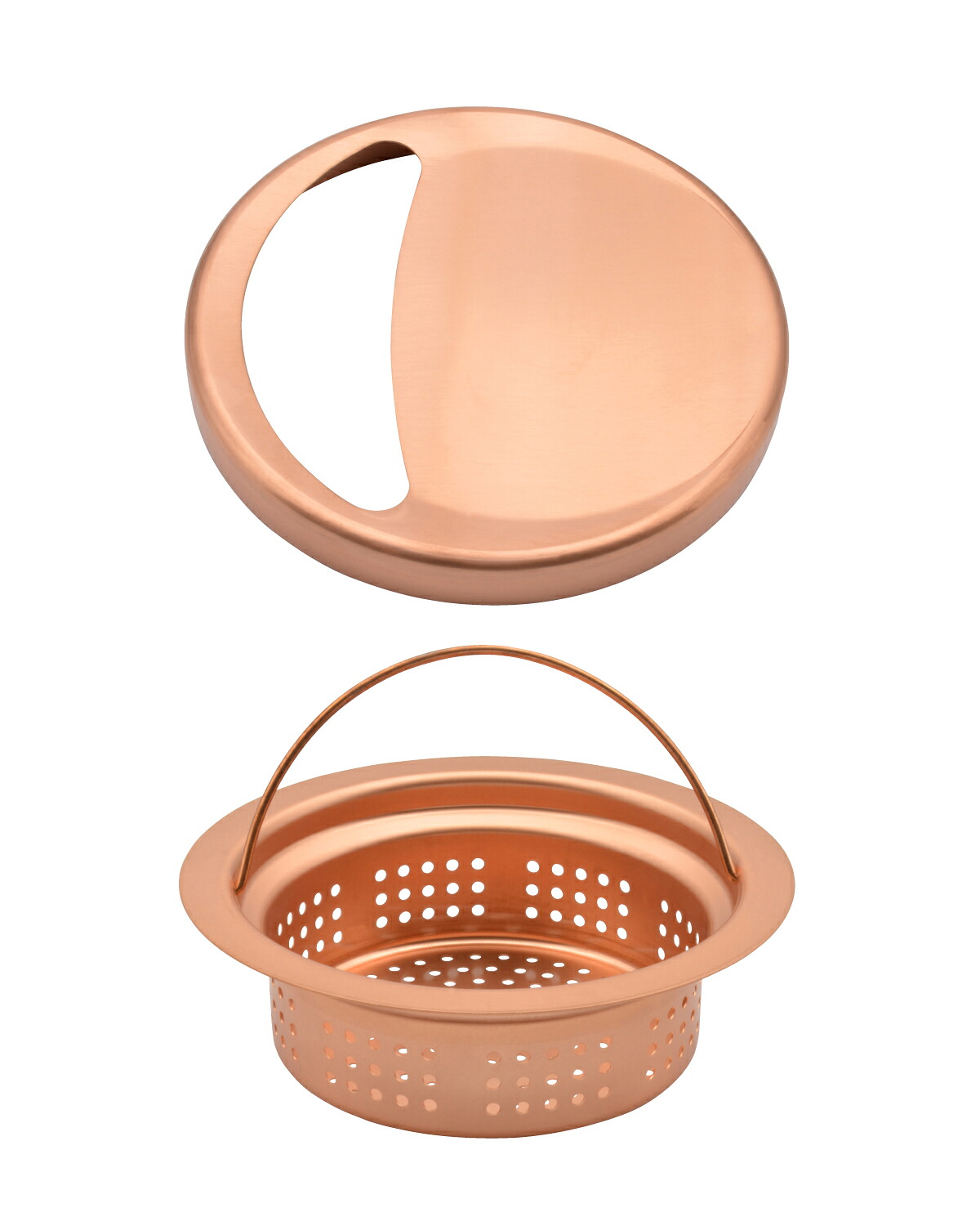 GAONA GA-PB028 キッチンシンク用浅型ゴミカゴプレートセット（銅製）