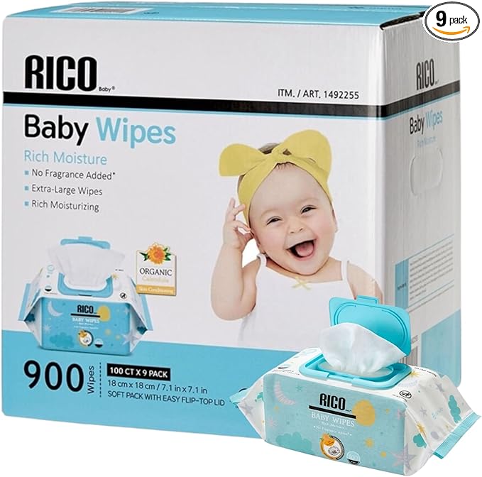 楽天市場】RICO Baby Wipes 赤ちゃん用 おしりふき 100枚 無香料