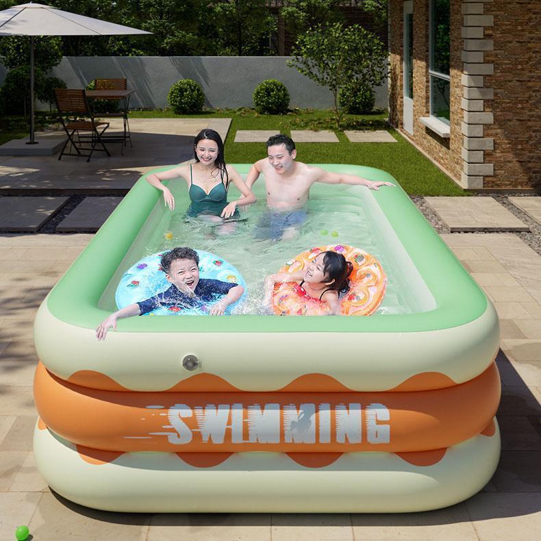 ビニールプール 大型 プール家庭用 子供用 噴水水鉄砲 キッズ キッズプール 折りたたみ式 長方形 ファミリープール エアープール 赤ちゃん用 水遊 水鉄砲付き 電動ポンプ付き おまけ付き 屋外用 ビッグサイズ 特大 子供 キッズ 大人